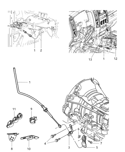 2011 Ram 1500 Knob Gearshift Diagram for 1TL461DVAA