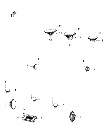 2017 Chrysler 200 System, Speaker Diagram 1 - Thumbnail