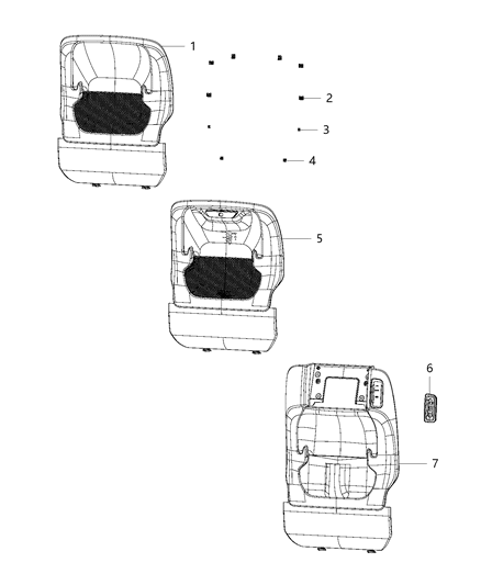 2018 Chrysler Pacifica Seat Back Panel, Black, Front Driver Side Diagram for 5RT15DX9AE