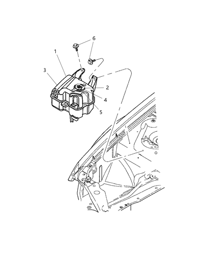 2004 Chrysler Sebring Reservoir Tank Diagram for 4596258AC