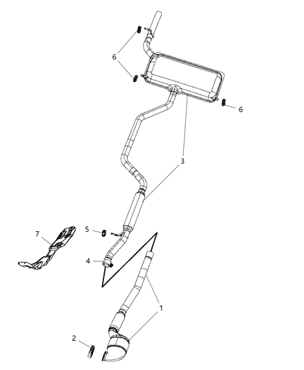 2008 Dodge Avenger Exhaust System Diagram 1 - Thumbnail
