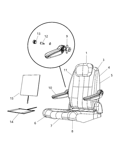 2010 Dodge Grand Caravan Armrest Plug Diagram for 1HU681D5AA