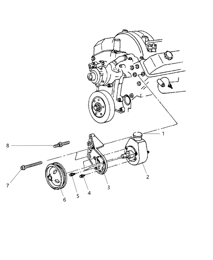 2000 Dodge Durango Pump, Pump Mounting And Pulley Diagram 2 - Thumbnail