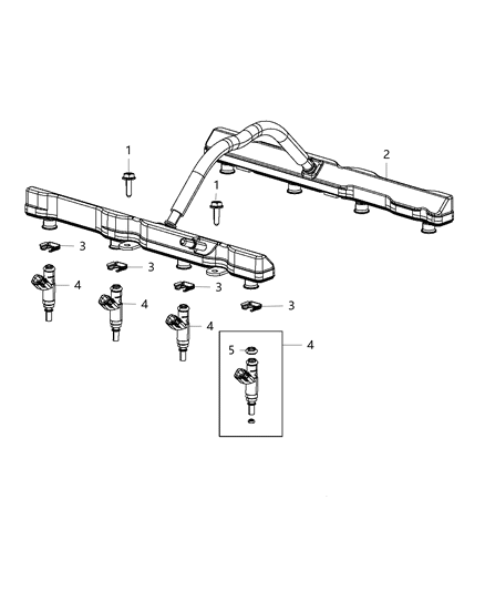 2020 Ram 1500 New Style Fuel Rail & Injectors Diagram 2 - Thumbnail