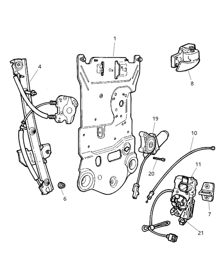 2003 Dodge Ram Van Lock, Front Passenger Side Diagram for 55359228AA