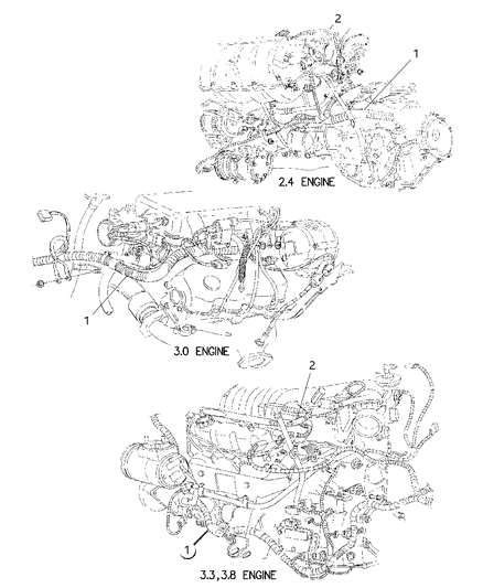 1999 Dodge Caravan Engine Harness Diagram for 4868201AC
