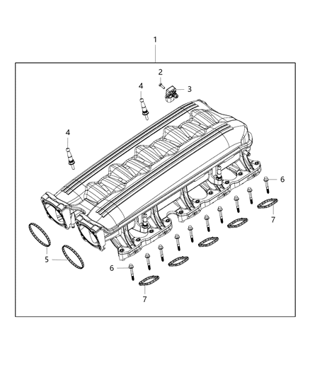 2016 Dodge Viper Plenum Intake Manifold Diagram for 5038554AE