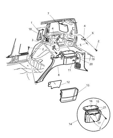 2002 Jeep Grand Cherokee Tie Down, Rear Diagram for 55196901AB