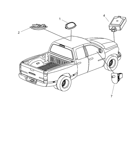 2010 Dodge Ram 3500 Pickup Lamps Interior & Courtesy Diagram