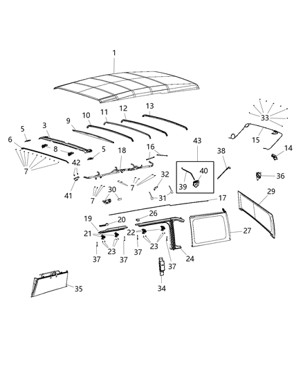 2020 Jeep Wrangler Tool Set Diagram for 68361574AC