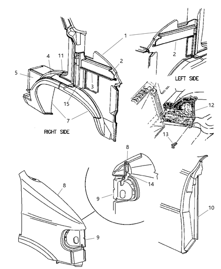 1997 Dodge Ram Wagon Impact Bar, Front Passenger Side Diagram for 55344982