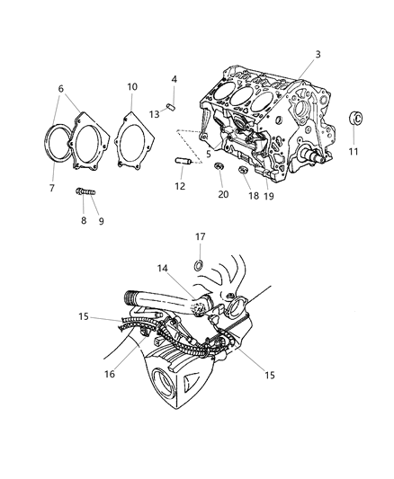2006 Dodge Grand Caravan Plug Cylinder Block Oil Hole [.89Mm] Diagram for 4556222