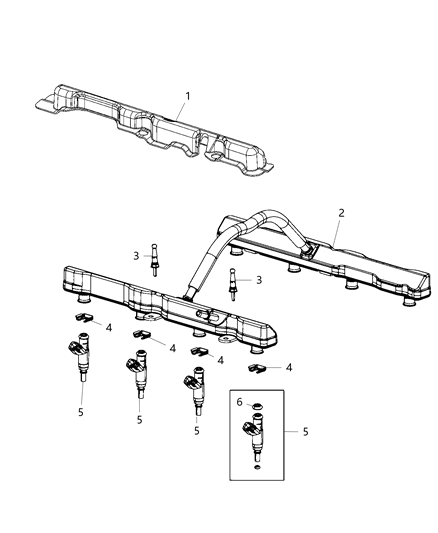 2021 Dodge Durango Fuel Rail & Injectors Diagram 1 - Thumbnail
