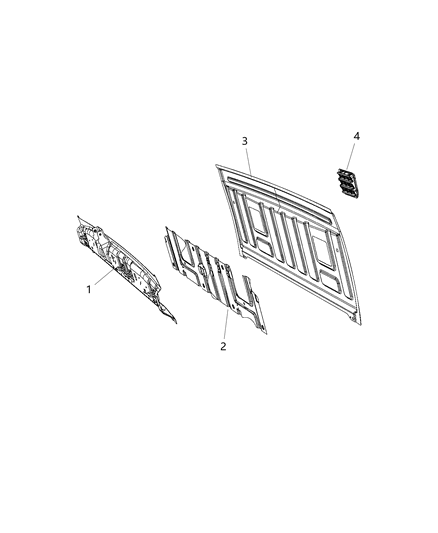 2019 Ram 5500 Aperture Panel And Pillar Supports - Cab Back Diagram