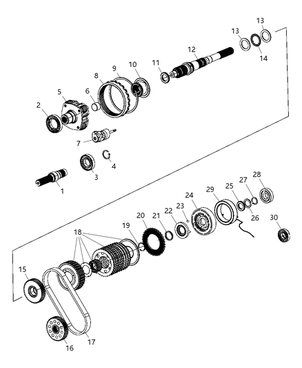 2016 Ram 1500 Bearing Output Shaft Included In Item 1 Diagram for 68089732AB