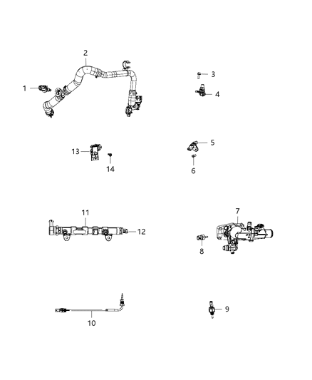 2019 Jeep Wrangler Sensors, Engine Diagram 1 - Thumbnail