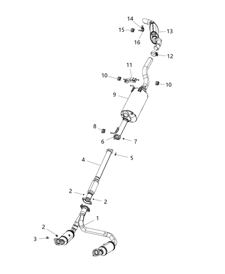 2020 Ram 1500 New Style Exhaust System Diagram 3 - Thumbnail