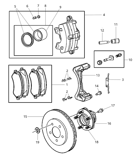 2007 Dodge Caravan Rotor Brake Diagram for 5019981AB