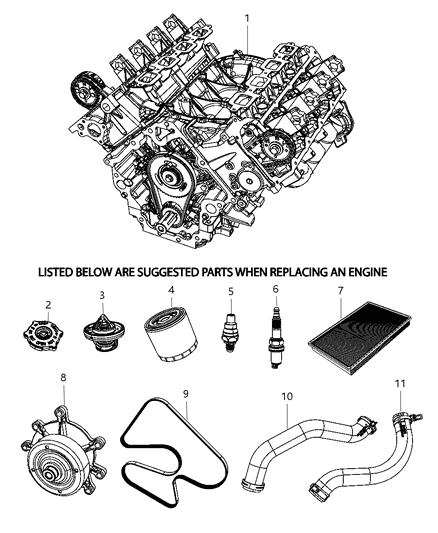2008 Jeep Commander Service Engine & Suggested Parts Diagram 2 - Thumbnail