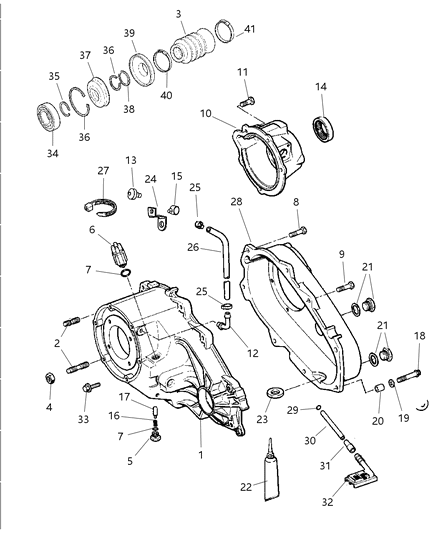 1999 Jeep Wrangler Case & Related Parts of Transfer Case Model Diagram