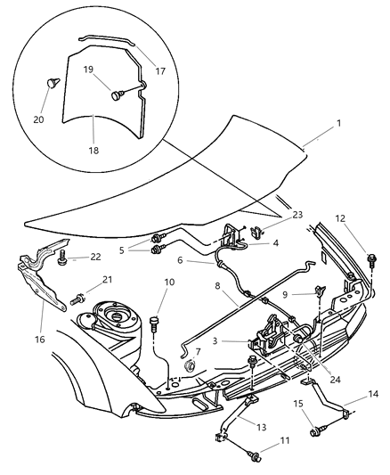 1997 Chrysler Sebring Screw, Tap/Hexagon Flange Head Brake Hose .250-14X.875 Diagram for 6034818
