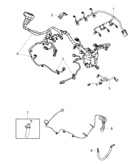 2015 Jeep Grand Cherokee Cord Engine Block Heater Diagram for 68070033AA