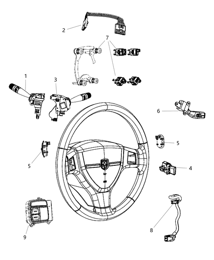 2012 Jeep Patriot Switch Multifunction Diagram for 5183952AD