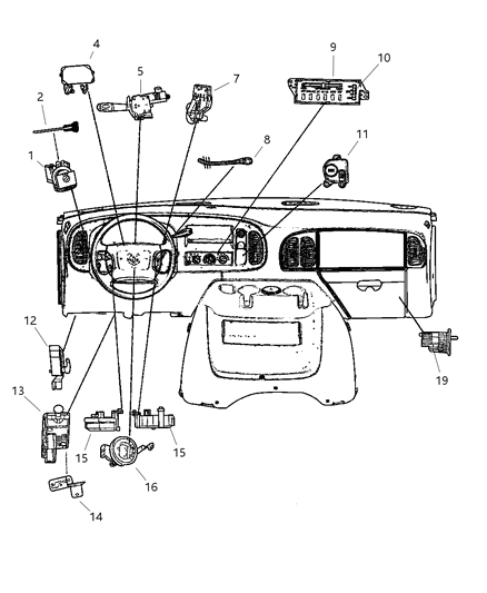 2003 Dodge Ram Van Combination Switch Diagram for 56049111AA