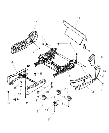 2020 Dodge Grand Caravan Side Shield, Black, Driver Side Diagram for 1JB18DX9AA