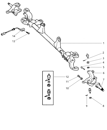1998 Jeep Grand Cherokee Housing - Front Axle Diagram 1 - Thumbnail