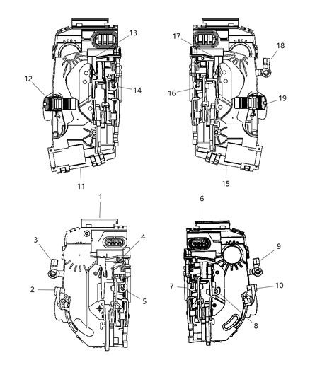 2007 Dodge Caliber Latch & Clips Diagram 1 - Thumbnail