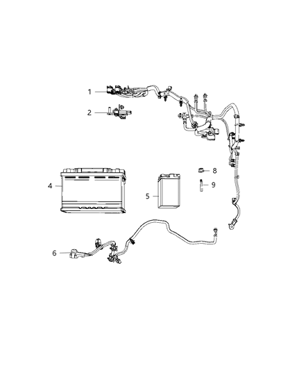 2019 Jeep Wrangler Wiring, Battery Diagram 1 - Thumbnail