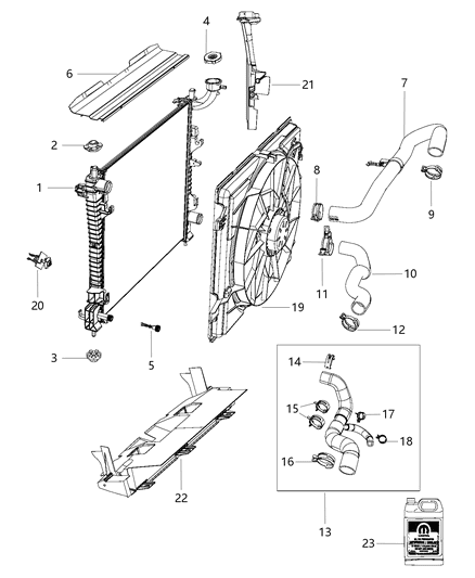 2013 Jeep Grand Cherokee Air Baffle, Passenger Side Diagram for 5156144AA