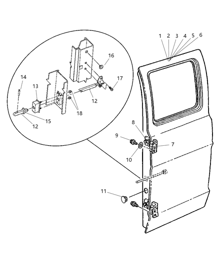 2002 Dodge Ram Wagon Striker Door Latch Diagram for 55347285AB