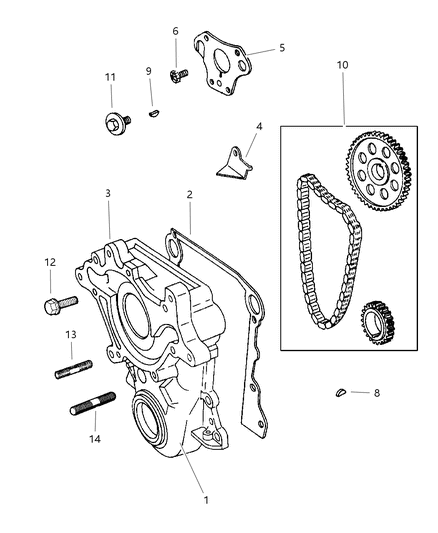 1998 Jeep Grand Cherokee Timing Gear & Cover Diagram 3 - Thumbnail