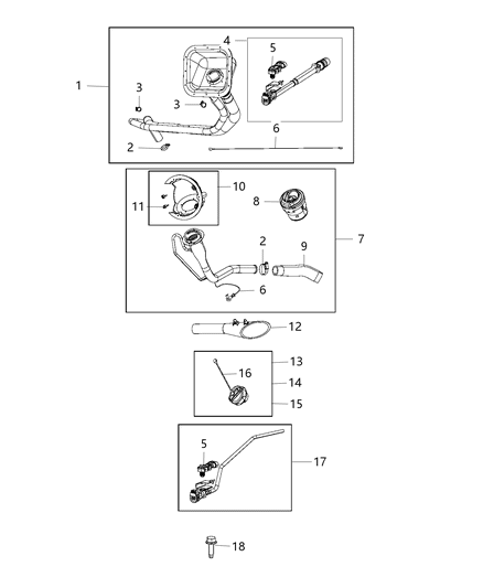 2013 Ram 2500 Housing Fuel Filler Diagram for 68194320AA