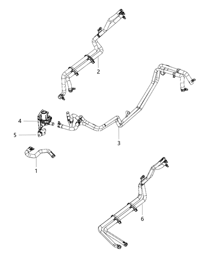 2013 Ram 1500 Hose Heater Core Supply And Return Diagram for 55056906AC