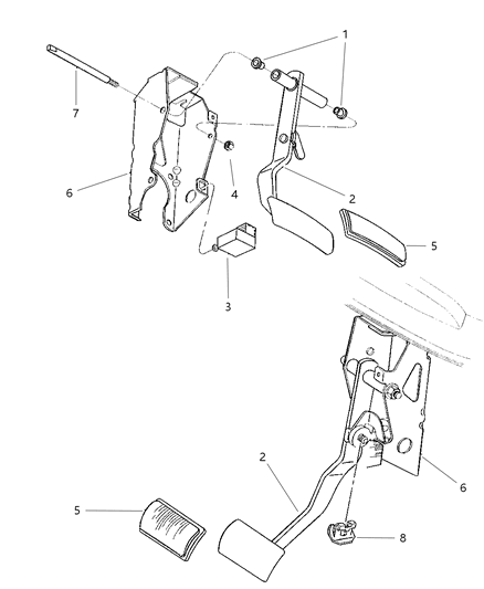 1999 Chrysler Sebring Pedal Assembly, Brake Diagram for 4616252