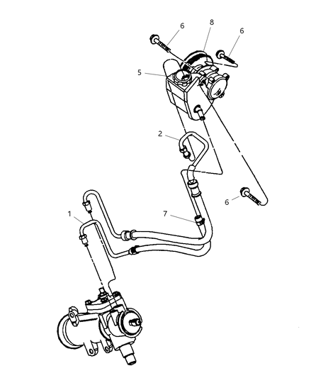 2000 Jeep Wrangler Power Steering Hoses And Reservoir Diagram 2 - Thumbnail