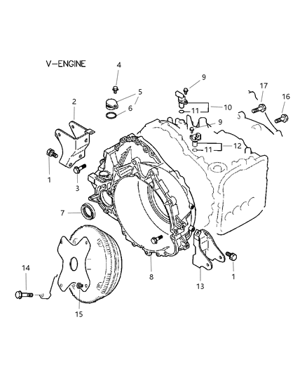 2002 Chrysler Sebring Coupe Housing - Torque Converter & Speed Sensors Diagram 2 - Thumbnail