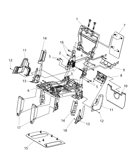 2011 Chrysler Town & Country Shield, Black, Rear Outer Driver Side Diagram for 1AM14DX9AB
