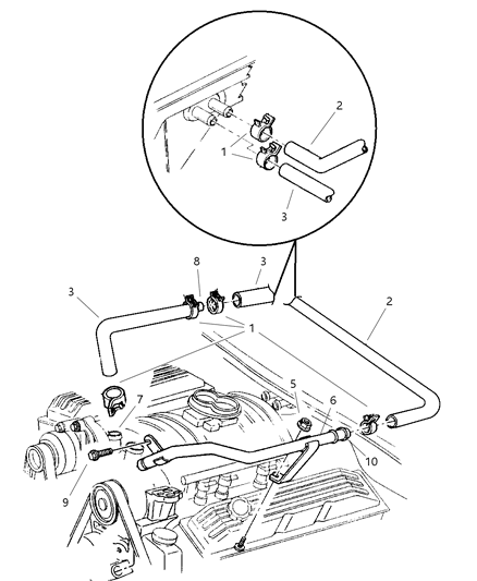 1998 Jeep Grand Cherokee Heater Hoses Diagram 2 - Thumbnail