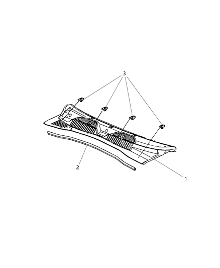2008 Jeep Liberty Screen Cowl Diagram for 55157159AG