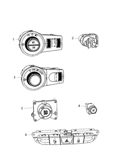 2021 Jeep Cherokee Headlamp Switch Diagram for 68156030AC