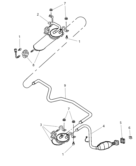 1997 Dodge Caravan Exhaust System Diagram 2 - Thumbnail