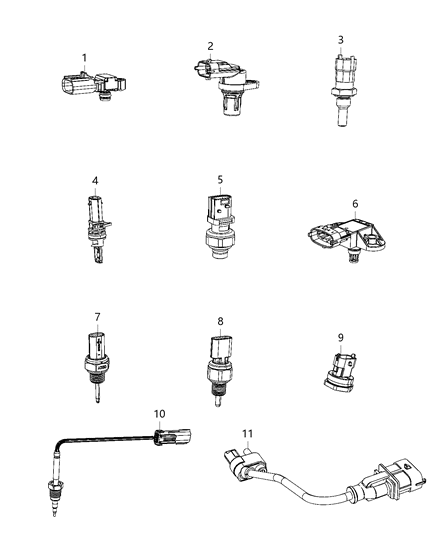 2021 Jeep Wrangler Sensors, Engine Diagram 2 - Thumbnail