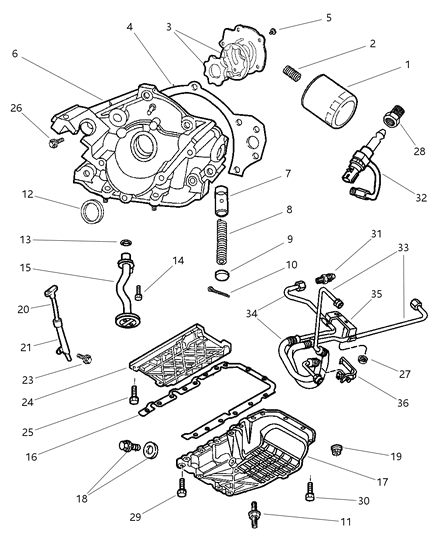 1999 Dodge Intrepid Engine Oiling Diagram 2 - Thumbnail