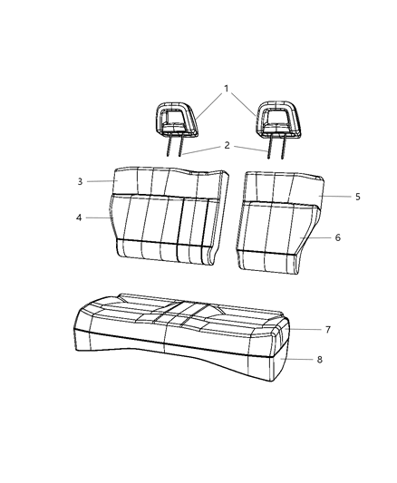 2008 Dodge Caliber Rear Seat - Split Seat Diagram 1 - Thumbnail