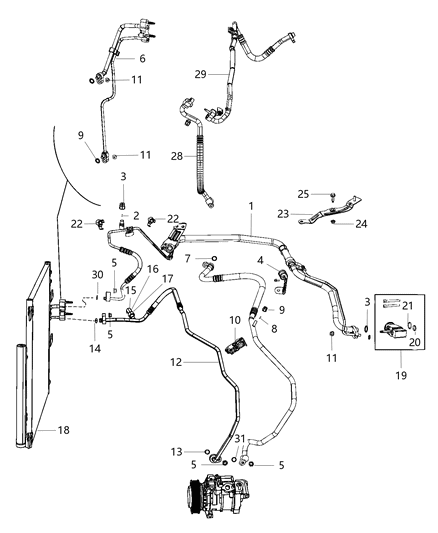 2020 Ram 3500 Cab Chassis A/C Plumbing Diagram 1 - Thumbnail