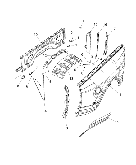 2017 Ram 3500 Panel Box Side Inner Diagram for 68249613AA